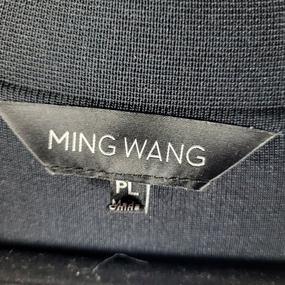 Ming Wang Jacket Blazer Women's  Petite Large Black Yellow Stitching Collared - Picture 4 of 9